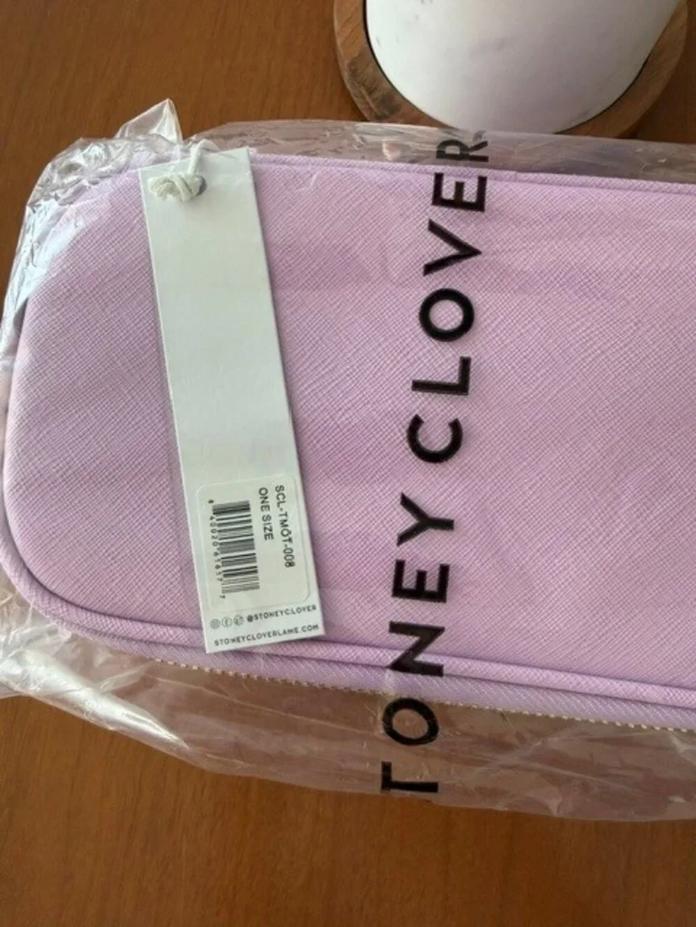 NEW NWT STONEY CLOVER LANE SCL MIRROR POUCH ZIPPER TEXTURED LEATHER $128